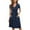Navy Blue, variant on Rigardu Women Summer Casual Short Sleeve Dresses Button Down Knee Length Dress With Pockets Black L