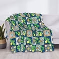 thumbnail image 3 of Honeii Lemon and Leaves print throw blanket, crafted from cozy cotton flannel, offers versatile home decor as a bedding suitable for all seasons.-60"x50", 3 of 6