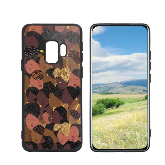 Compatible with Samsung Galaxy S9 Phone Case, African Case Men Women, Flexible Silicone Shockproof Case for Samsung Galaxy S9