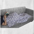 thumbnail image 5 of Butterfly Soft Flannel Fleece Throw Blanket, Continuous Pattern of Monotone Abstract Winged Delicate Insect, Cozy Plush for Indoor and Outdoor Use, 50" x 60", Lavender Blue Dark Grey, by Ambesonne, 5 of 5