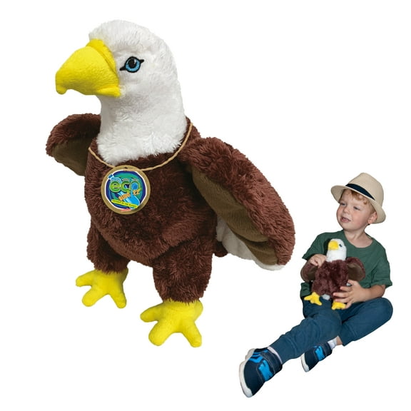 EcoBuddiez - Eagle from Deluxebase. 12" Child-Safe Plush Toy Made from Recycled Plastic Bottles