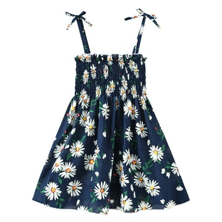 

Summer Savings Clearance 2023! loopsun Summer Toddler Baby Girls Sleeveless Sling Dress Graphic Print Children s Clothing Navy 5-6 Years