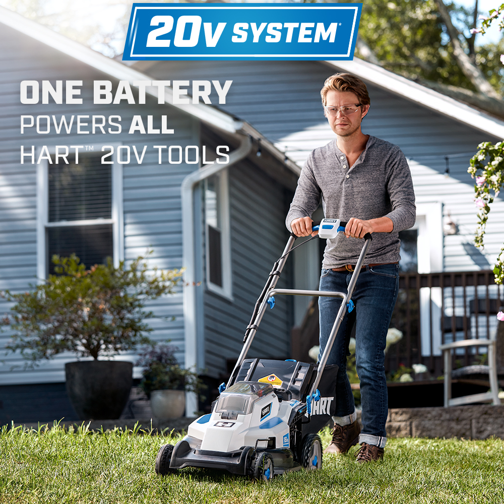 HART 20-Volt 16-inch Push Lawn Mower Kit, (2) 4.0Ah Lithium-Ion Batteries - image 3 of 11