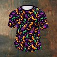 thumbnail image 7 of Ceisia Men's Loose Fit Mardi Gras Stripe T-shirt Short Sleeve Round Neck Festival Casual Daily Summer Tee Tops Purple XXXL Gifts, 7 of 7