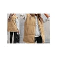 thumbnail image 5 of KelaJuan Women Winter Quilted Vest Casual Sleeveless Zipper Closure Stand Collar Solid Color Waistcoat Winter Warm Outwear, 5 of 6