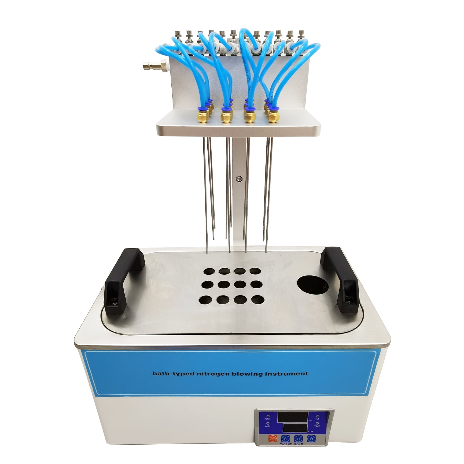 12 Holes Sample Concentrator Bath-Typed Termovap Nitrogen Water Bath Blower 110V