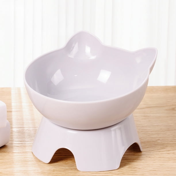 Cuenco elevado para perros y gatos con soporte de cuello a 15° - Plato inclinado para comida antiasfixia para razas de cara plana, base antideslizante con peso, cuenco fácil de limpiar