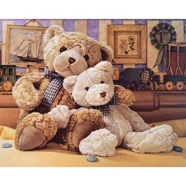 Cuadros Decorativos Kits de pintura de diamantes para manualidades, taladro redondo completo, mosaico de oso de dibujos animados, decoración del hogar Ehuebsd Nuevos Originales