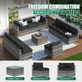 thumbnail image 5 of Clouddwell 11 Piece Patio Furniture Set Wicker Rattan Patio Conversation Set Outdoor Sectional Sofa Set with Coffee Table and Black Cushions(Waterproof Cover Included), 5 of 6