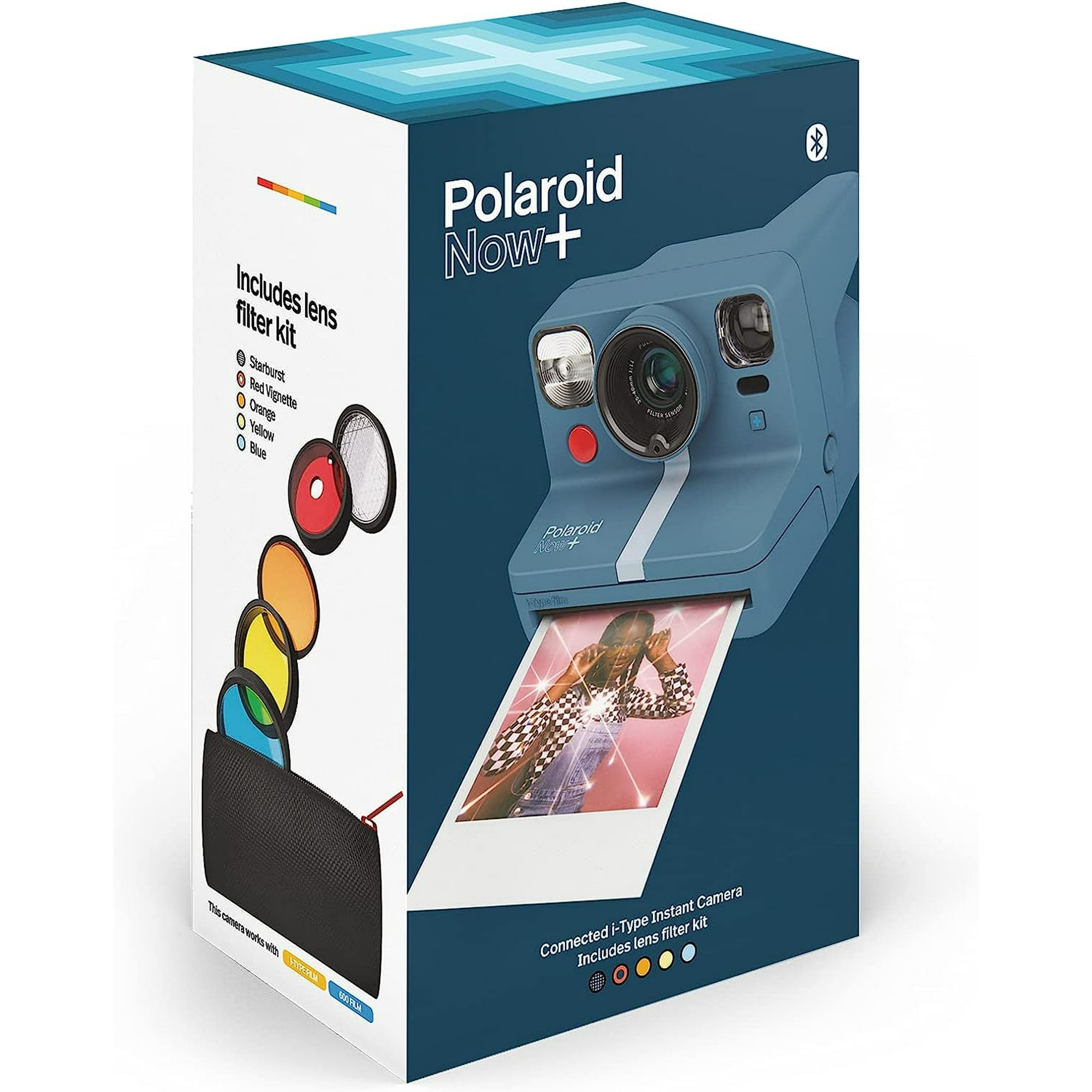 Polaroid Now+ Blue Gray (9063) - good Bluetooth Connected I-Type Instant Film Camera