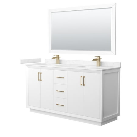 Wyndham Collection WCF414166DWZC2UNSM58 Strada 66 Free Standing Double Basin Vanity Set -