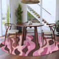 thumbnail image 3 of Round Rugs 7Ft, Pink Brown Ombre Round Area Rug Washable Indoor Throw Carpet, Geometric Modern Abstract Art Large Non Slip Circle Rug for Dining Room Playroom Home Decor Aesthetic, 3 of 8