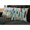 thumbnail image 5 of Ambesonne Colorful Throw Pillow Cover 4 Pack, Watercolor Abstract Boho, 24", White and Multicolor, 5 of 5