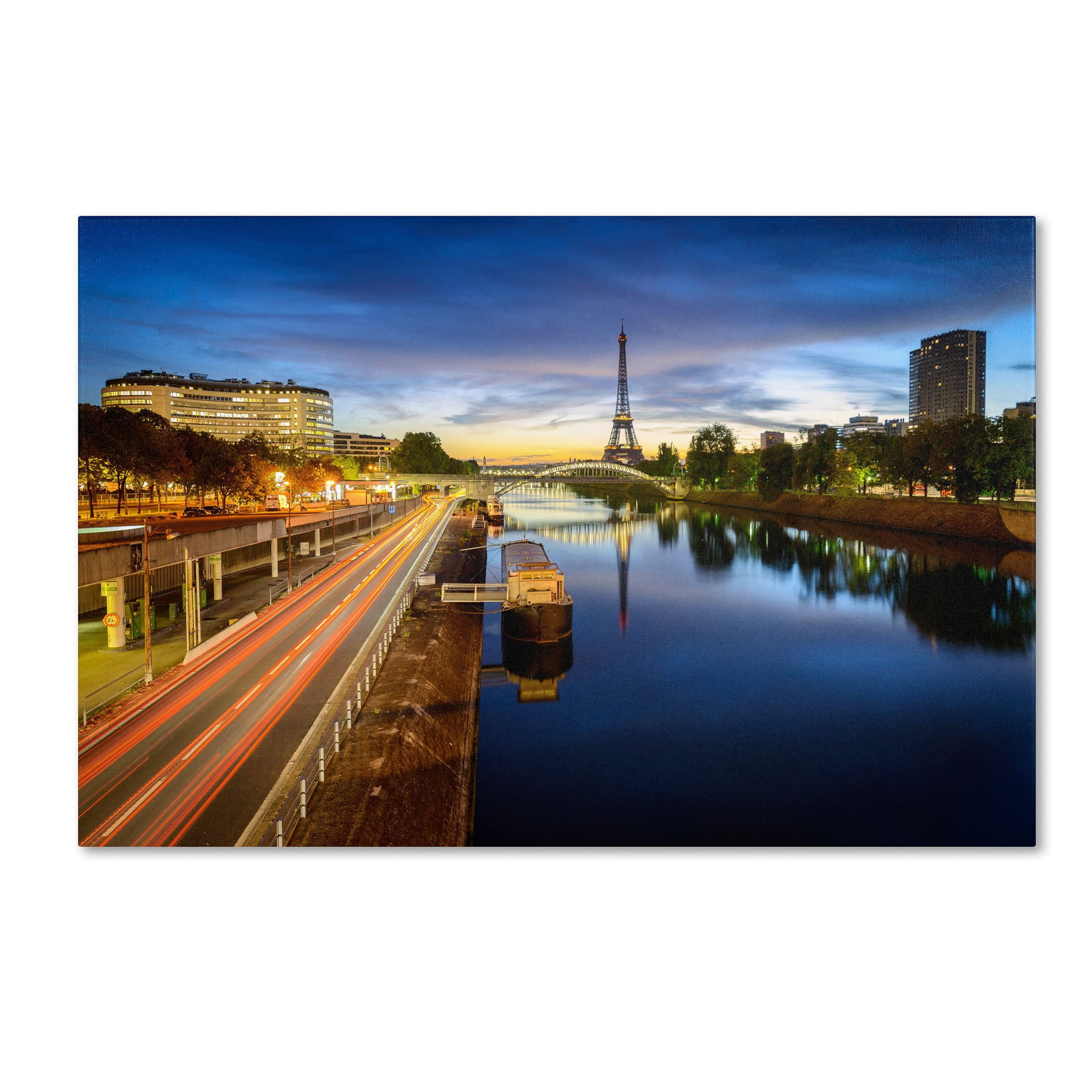 Trademark Fine Art "Blue Hour in Paris" Canvas Art by Mathieu Rivrin
