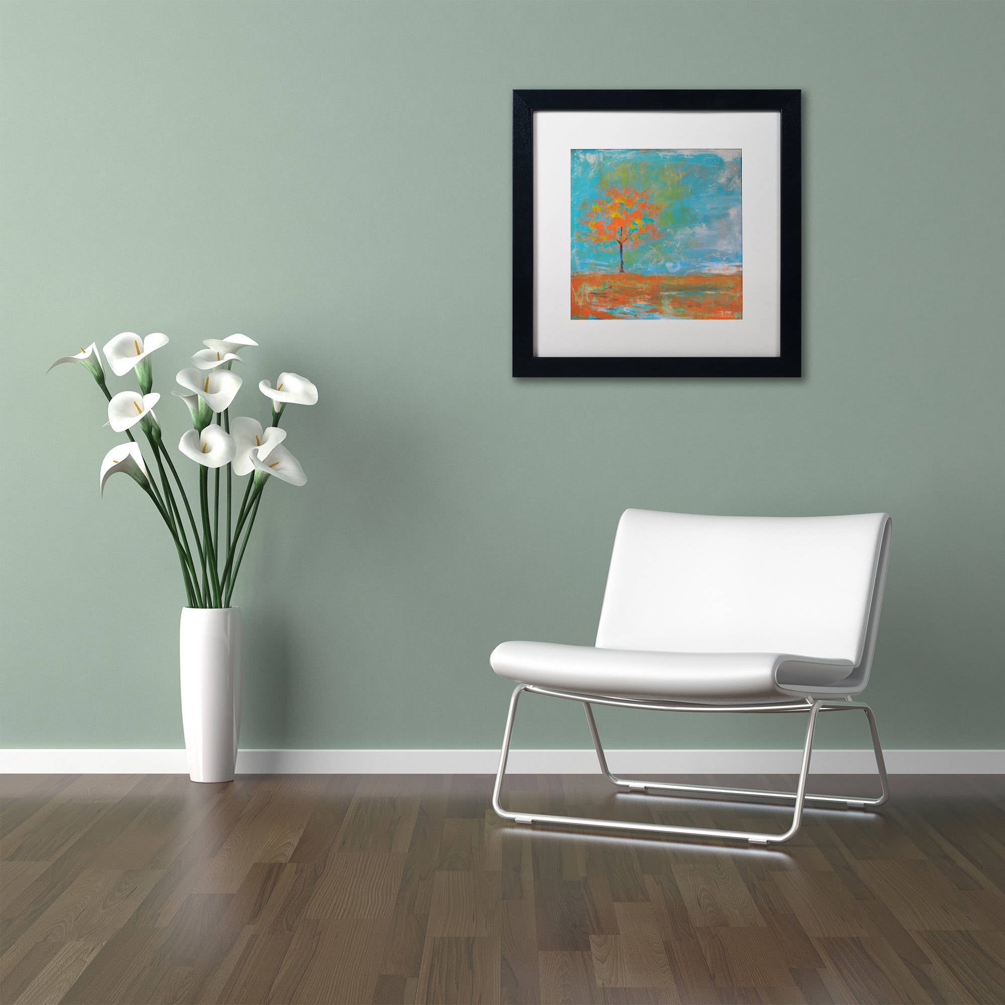 Trademark Fine Art "Autumn" Canvas Art by Nicole Dietz White Matte, Black Frame