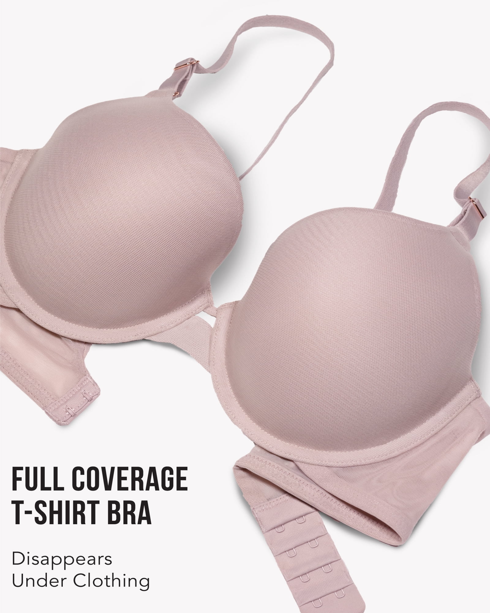Smart & Sexy Women's Everyday Invisible Full Coverage T-Shirt Bra