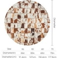 thumbnail image 2 of Cowhide Tablecloth,Farmhouse Animal Cattle Leather Splicing Fur Western Wildlife Patchwork Cow Skin Round Tablecloth for Home Kitchen Dining Table Outdoor Picnic Party,Brown 60x60in, 2 of 6