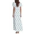 thumbnail image 4 of QQAMB Maxi Dresses for Seniors Women Floral Short Sleeve V-Neck Swing Summer Casual Boho Long Dress Trendy Flowy Sundress Multicolor XL, 4 of 4