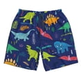 thumbnail image 3 of Uemuo Dinosaurs Pattern Men's Swim Trunks Hawaiian Beach Bathing Suit Swimsuits Beach Quick-Dry Shorts with Pockets-XX-Large, 3 of 9