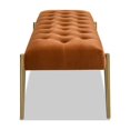 thumbnail image 4 of Jennifer Taylor Home Aria Upholstered Gold Accent Bench Burnt Orange, 4 of 13