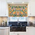 thumbnail image 5 of Yayeee Kitchen Curtains Tier Pair Light Filtering 27"x36" Rod Pocket Short Cafe Window Panel, Pink Oranges, 5 of 7