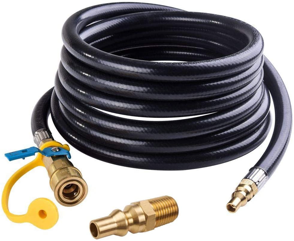 Details about   GasOne 12 ft Propane Quick Connect Hose 1/4" Male Flow Plug for RV 