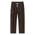 thumbnail image 5 of YABCSAZ Mens Corduroy Cargo Pants Straight Leg Multi Pocket Joggers Elastic Waist Drawstring Casual Work Trousers Loose Fit Cotton Blend Outdoor Streetwear Pants with Pockets, 5 of 10