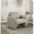 thumbnail image 7 of Taupe Boucle Accent Chair - Modern Living Room Furniture, 32.5" Wide, Plywood Frame, Cozy Pillow Included. Comfortable Reading Nook Chair., 7 of 7
