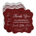 thumbnail image 3 of Inkdotpot Pack Of 100 Thank You For Celebrating The Mother To Be Baby Shower Paper Tags DIY Craft Bracket Shape Real Silver Foil Hang Tags, 3 of 7