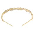 thumbnail image 1 of Fodattm Diadema con Corona de Flores y Diamantes de imitación para Fiesta de Bodas, Diadema para el Cabello, Tocado de Cristal para Novias, Accesorios para el Cabello para Novias y Damas de Honor (Oro, 1 of 1
