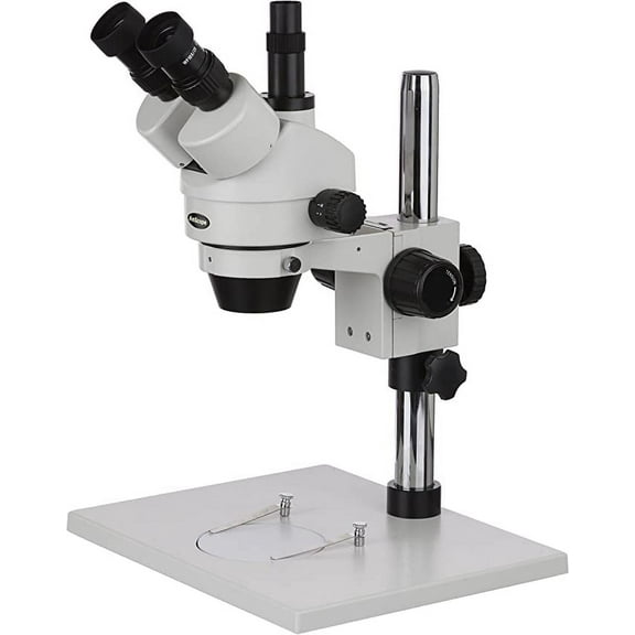 AmScope 7X-45X Trinocular Inspection Microscope with Extra Large Stand New