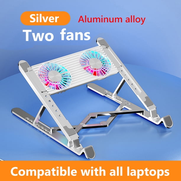 soporte para tableta Ventilador de refrigeración para ordenador portátil con 2/4 ventiladores plegable RGB 7 altura para portátil de 11-17,3 pulgadas
