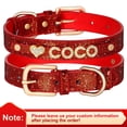 thumbnail image 2 of Pet Artist Personalized Dog Collar Bling Leather Custom Pet Name ID with Rhinestone Charms, 2 of 12