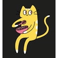 thumbnail image 2 of Derpy Kitty Cat With Pink Bowl Adult Black Long Sleeve Hoodie-Medium, 2 of 3