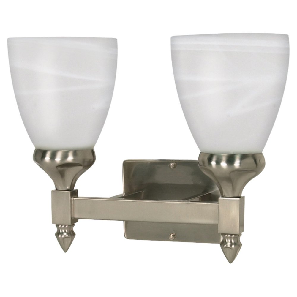 2 Light 13 in. Vanity Sculptured Glass Shades