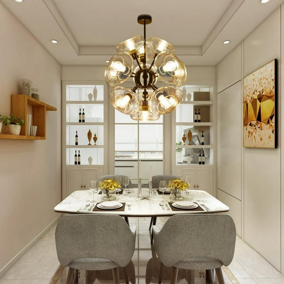 MAGNIFIQUE CHANDELIER EN FORME DE PISSENLIT AVEC 14 AMPOULES LED