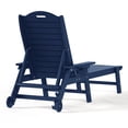 thumbnail image 4 of WestinTrends Aruba Outdoor HDPE Patio Chaise Lounge With Wheels & Cup Holder, Navy Blue, 4 of 14