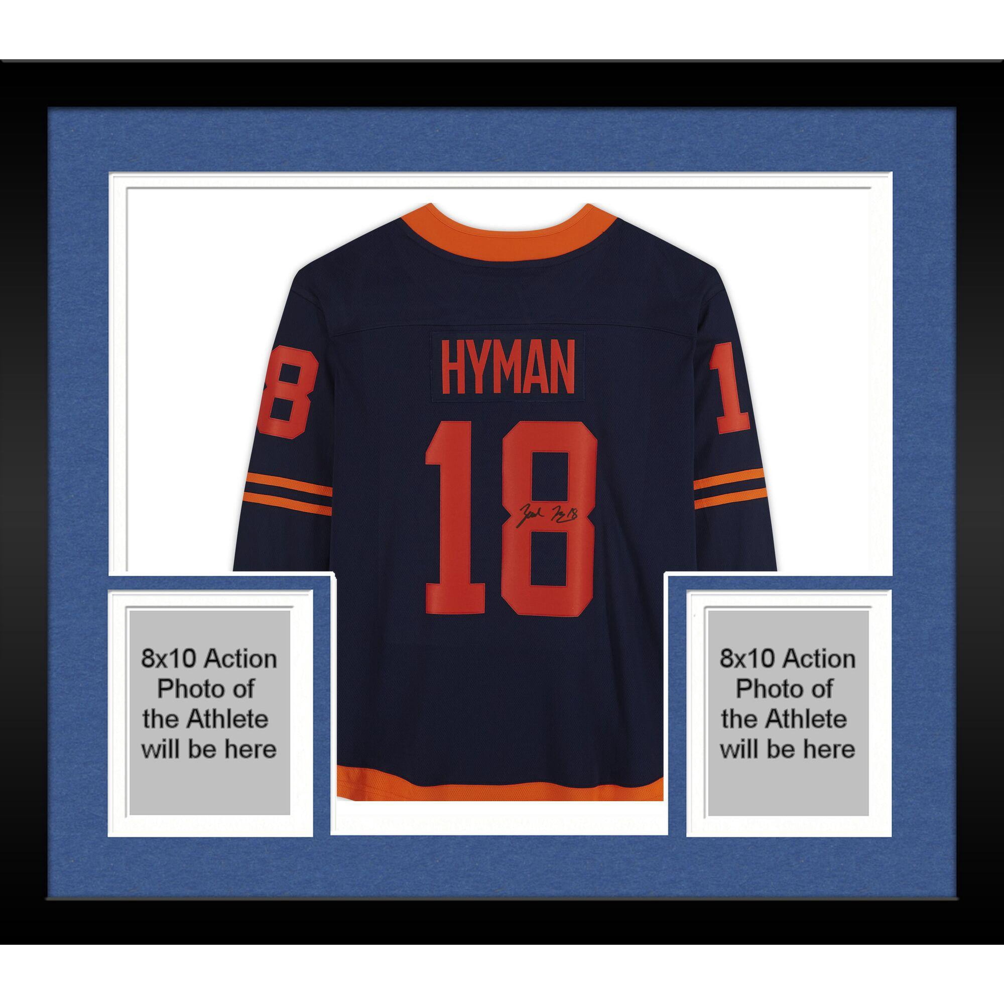 Framed Zach Hyman Edmonton Oilers Autographed Navy Alternate Fanatics Breakaway Jersey - Fanatics Authentic Certified