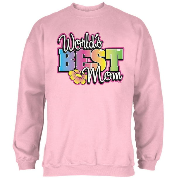 Old Glory Mother's Day World's Best Mom Mens Sweatshirt Light Pink 3X