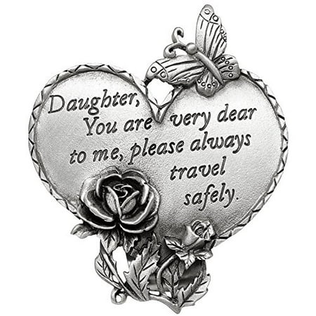 - Travel Safely Pewter Heart Visor Clips Daughter