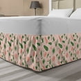 thumbnail image 1 of Hawaiian Bed Skirt, Jungle Setting of Humming Birds and Toucans in Soft Tones, Elastic Bedskirt Dust Ruffle Wrap Around for Bedding Decor, 4 Sizes, Blush Fern Green, by Ambesonne, 1 of 2