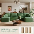 thumbnail image 3 of 140 '' Oversized U-Shaped Chaise Sofa Modern Modular Cloud Couch with Deep Seating Upholstered Sofa for Living Room Bedroom,No Assembly Required, Green(Teddy Fabric), 3 of 9