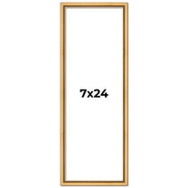 7x24 Frame Beaded Gold Solid Wood Picture Frame | 0.75 Inches Moulding Width | Liscio Oro