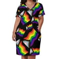 thumbnail image 2 of Vestido holgado con bolsillos y estampado de la bandera del orgullo, vestidos de lujo, vestidos holgados de verano, vestidos de novia para mujer, 2 of 6