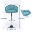thumbnail image 7 of Swivel Bar Stools Set of 2, Modern Velvet Upholstered Counter Height Barstools with Footrest and Metal Base, Comfy Adjustable Height Dining Chairs for Kitchen Island Restaurants Bars, Blue, 7 of 7