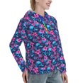 thumbnail image 6 of Salouo Blue Skull Flower Pattern Hoodie Sweatshirts for Women, Autumn Pullover Hoodie Workout Sweat Women's Long Sleeve Preppy Sweatshirts-Large, 6 of 7