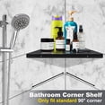 thumbnail image 3 of PYYNA-Bathroom Corner Shelf 11" Slot Design Recessed Shower Shelves for Tiled Wall, 304 Stainless Steel Corner Shelves for Bathroom Organizer No Drilling, Matte Black 1 Pack, 3 of 4