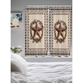 thumbnail image 3 of Western Texas Star Vintage Living Room Curtains 2 Panel, Rustic Wreath Black Beige Plaid Cafe Window Treatment, Extra Long Farmhouse Bedroom Bathroom Kitchen Curtains Drapes 104"x72", 3 of 6
