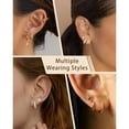 thumbnail image 4 of DORANA 3 Pairs 18K White Gold Plated Chunky Hoop Earrings for Women Hypoallergenic S925 Sterling Silver Post Cartilage Earring Set Birthday Graduation Mothers Day Jewelry Gifts Teen Her Wife Mom, 4 of 6