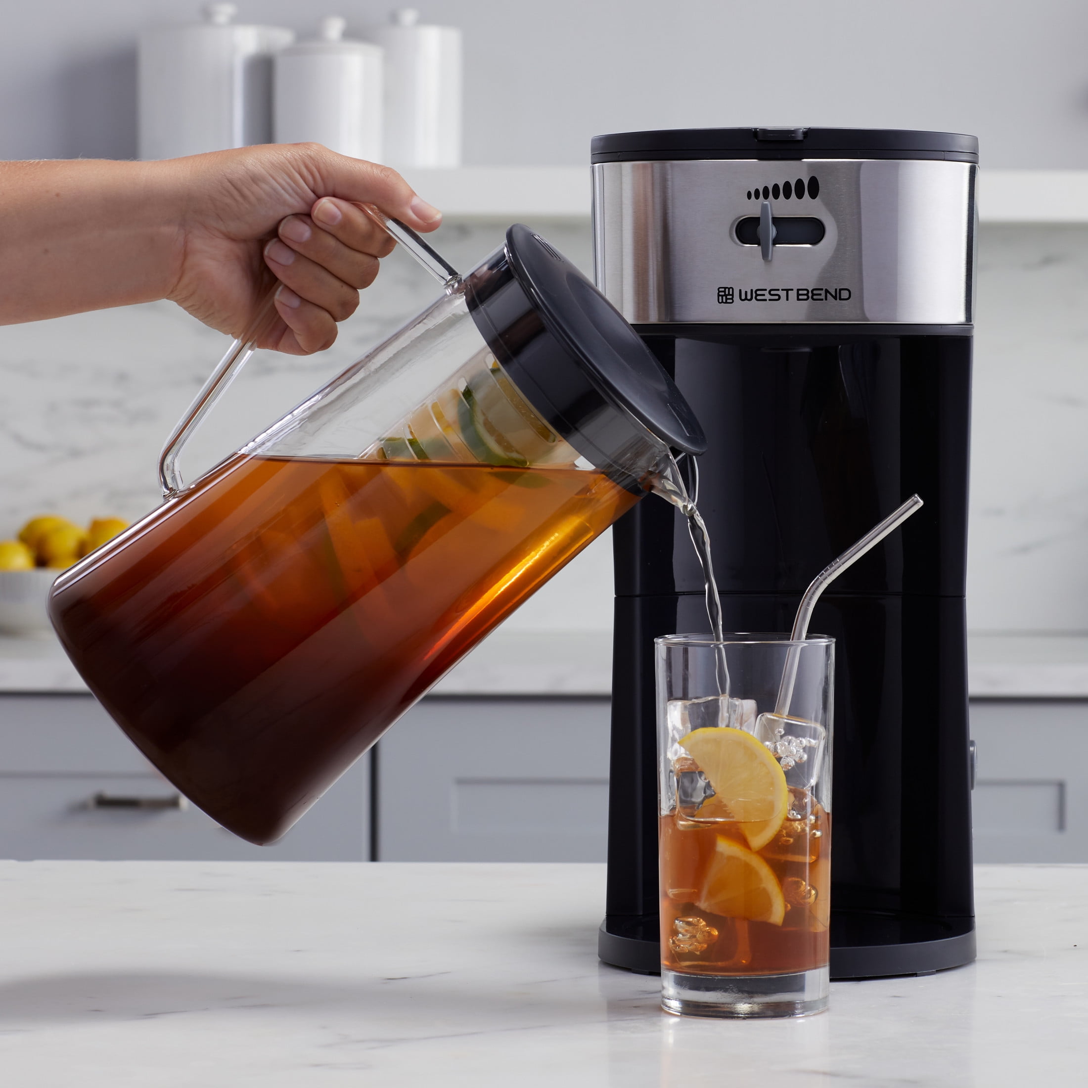 West Bend Iced Tea and Iced Coffee Maker, Silver, (IT500) 
